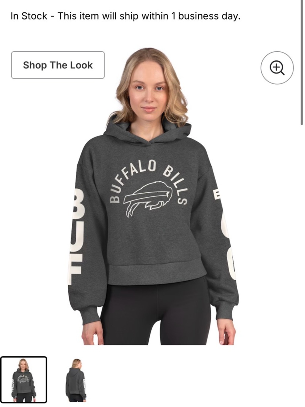 STARTER Charcoal Gray Buffalo Bills Pullover Hoodie NWOT